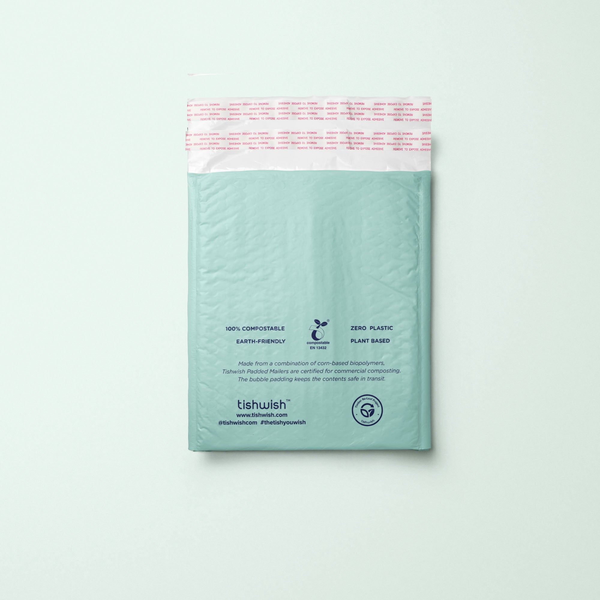 Tishwish Compostable Bubble Mailer - Teal